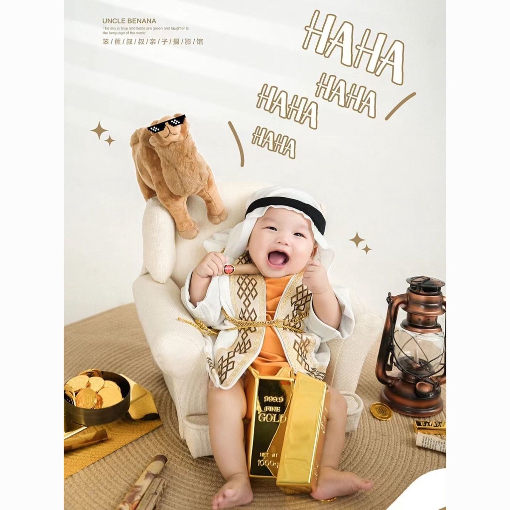 Kknini สินค้าใหม่ พร้อมส่ง พร็อพถ่ายรูป ธีมเจ้าชายอาหรับ วันปีเดียว สําหรับเด็ก