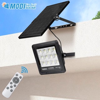 MODI ไฟสปอตไลท์โซล่าเซลล์ 100W200W300W แสงขาว Day light รีโมทคอนโทรล LED พลังงานแสงอาทิตย์ โซลาเซลล์ ส่องป้ายโฆษณา