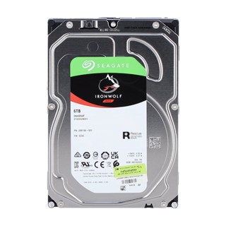 อุปกรณ์จัดเก็บข้อมูล } 6 TB 3.5" HDD (ฮาร์ดดิสก์ 3.5") SEAGATE IRONWOLF - 5400RPM SATA3 (ST6000VN001)