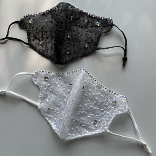 ☬☂۞2023 Net Red Mask Summer Lace Mesh Dustproof Fashion Versatile Decoration Ladies Diamond-studded Breathable Sunscreen