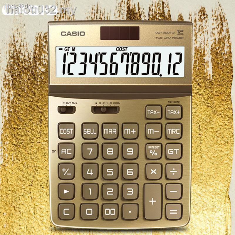 Precise and durable calculator♟❇Casio DW-200TW Calculator Solar Screen Adjustable Angle Net Red Recommend Tyrant Gold Bl