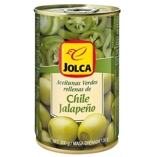 จอลก้ามะกอกเขียวสอดไส้พริกจาลาปีโน 300กรัม  /  Jolca Green Olives Stuffed with Jalapeno Chili 300g.