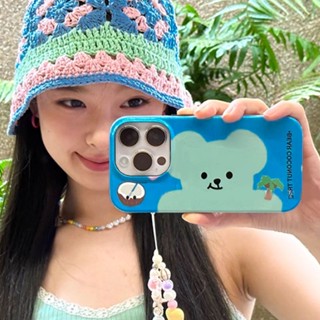 เคสโทรศัพท์มือถือคู่รัก ลายหมีมะพร้าวน่ารัก สําหรับ Iphone Apple 14 12 13Pro 11 X 7P