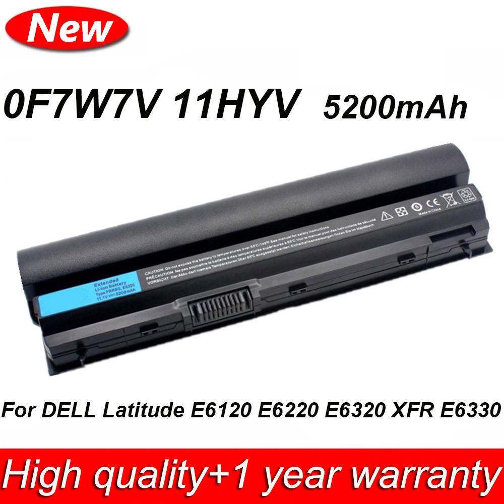 ใหม่ FRROG 0F7W7V 5200MAh แบตเตอรี่แล็ปท็อปสำหรับ DELL Latitude E6120 E6220 E6230 E6320 E6430S Serie
