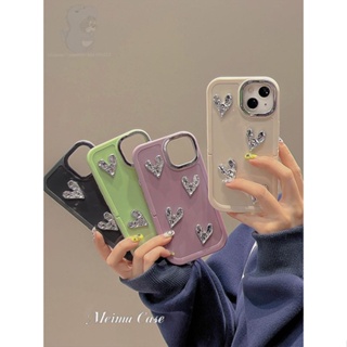 เคสโทรศัพท์มือถือชุบไฟฟ้า ลายหัวใจ พร้อมขาตั้ง สําหรับ Apple iPhone 14 13 12 11 14promax