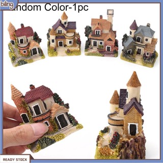 [biling] Miniature House Fairy Garden Micro Landscape Home Decoration Resin Craft Decor