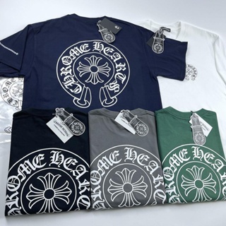 Chrome Hearts ใหม่ เสื้อยืดแขนสั้น ผ้าฝ้ายแท้ ทรงหลวม ลายหัวใจ สีโครม เข้ากับทุกการแต่งกาย สําหรับผู้ชาย และผู้หญิง 2023