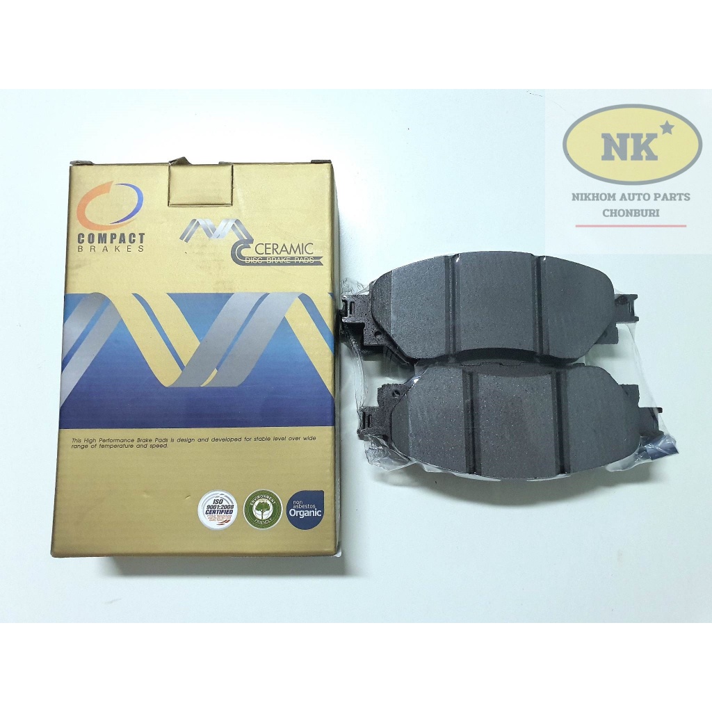 COMPACT ผ้าเบรคหน้า ดิสเบรคหน้า โตโยต้า รีโว่ ตัวเตี้ย ตอนเดียว 2ประตู ปี 15'-19' , รีโว่ ตัวเตี้ย ปี 20'-24'