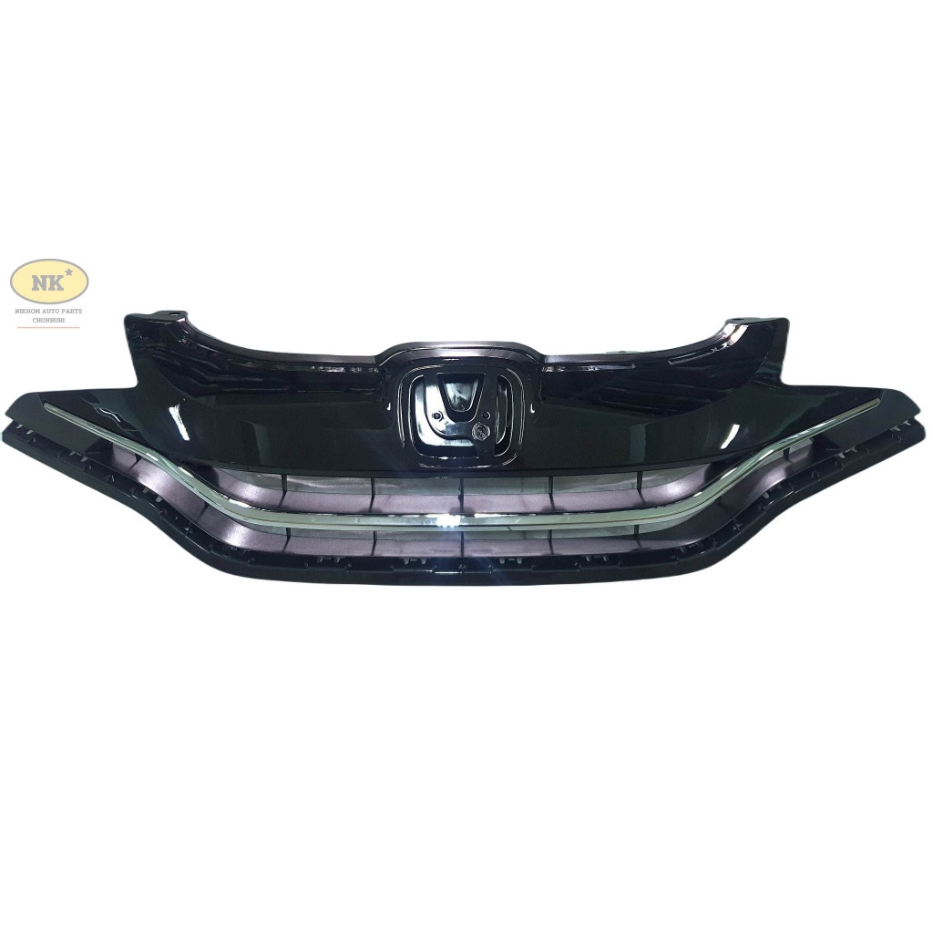 กระจังหน้า ฮอนด้า แจ๊ส GK 14'-16' ดำเงา คาดกลางโครเมียม / Honda Jazz GK 14'-16'