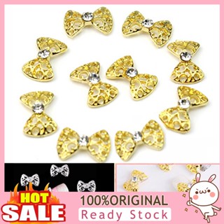 [B_398] 10Pcs Nail Art Stickers Bowknot Pattern Stylish Rhinestone Nail Sticker for Dating