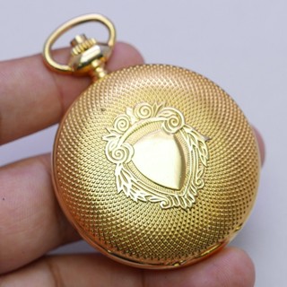 นาฬิกา Vintage มือสองญี่ปุ่น Pocket Watch นาฬิกาพกLotusระบบไขลาน ทรงกลม กรอบทอง หน้าทอง หน้าปัด 48มม