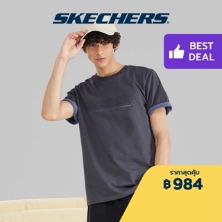 Skechers สเก็ตเชอร์ส เสื้อยืดแขนสั้น ผู้ชาย Logo Play Collection Short Sleeve Tee - L223M073