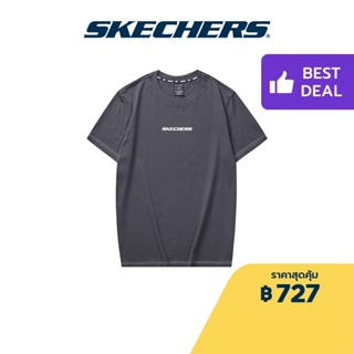 Skechers สเก็ตเชอร์ส เสื้อยืดแขนสั้น ผู้ชาย Logo Play Collection Short Sleeve Tee - L223M116