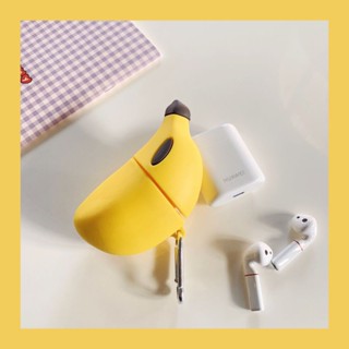 ♠ﺴเคสป้องกัน Airpodspro กล้วยน่ารัก Apple airpods1/2/3 หูฟังบลูทูธไร้สายรุ่น Drop-proof Case