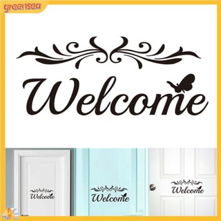 (greensea) สติกเกอร์ PVC ลาย welcome แบบลอกได้ สำหรับติดผนังบ้าน