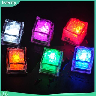 {livecity} ไฟ LED รูปทรงก้อนน้ำแข็ง สว่างเมื่อโดนน้ำ สำหรับตกแต่งร้านบาร์ ผับ งานปาร์ตี้