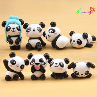 【AG】Doll Ornament Cute Cartoon Design Resin Panda Craft for Bonsai