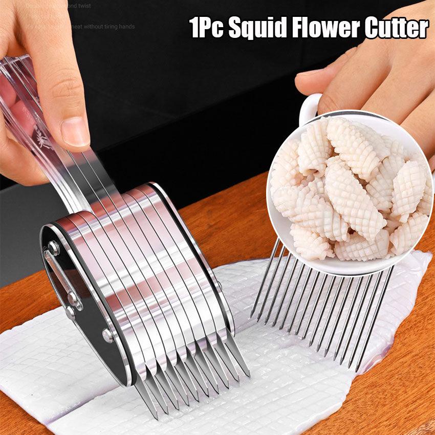 เครื่องตัดปลาหมึกและหนังหมูแบบวงกลม ปรับความลึกได้ อุปกรณ์ครัวมหัศจรรย์
