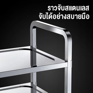 รถเข็นมือสแตนเลส 304 รถเข็นอาหาร 3ชั้น รถเข็นวางเครื่องดื่มแข็งแรง ล้อใหญ่ ประกอบง่าย