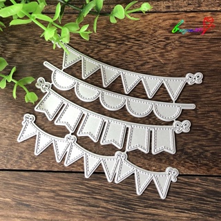 【AG】4Pcs/Set Triangle Circle Banners Metal Cutting Dies DIY Scrapbooking