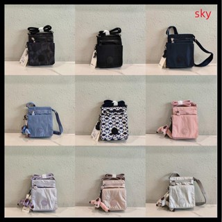 Kipling ใหม่ กระเป๋าสะพายไหล่ เมสเซนเจอร์ ไนล่อน ขนาดเล็ก กันน้ํา มีหลายช่อง สําหรับใส่หนังสือเดินทาง 17291