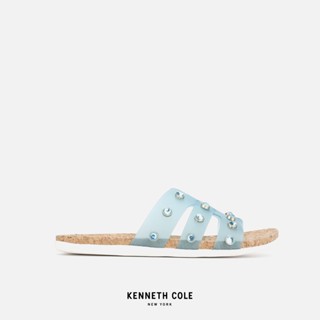 KENNETH COLE รองเท้าแตะผู้หญิง รุ่น SLIM H BAND STUD สีฟ้า ( SAN - RSRLS2075VY-449 )