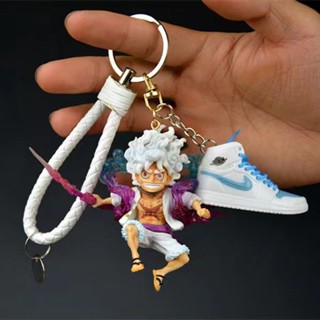 ❁✇✙One Piece Sun God Nika Luffy Lightning Five-speed อะนิเมะพวงกุญแจจี้ Hand-run ตุ๊กตาของเล่นเครื่องประดับ