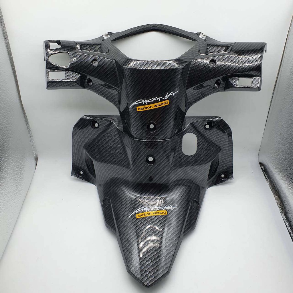 เวฟ110i หน้ากากหลัง+คอกุญแจตัวบน WAVE110i 2014-2018 เคฟล่าร์ เคฟล่า 5D อะไหล่แต่งเวฟ110i 1.หน้ากากหล