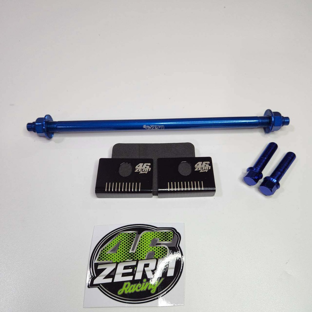 กันช้ำ ZERN46 สีดำ + แกนล้อ น้ำเงิน + น็อต น้ำเงิน แกนเบอร์17 ใส่สวิงอาร์มยืด สวิงอาร์มย่น สวิงอาร์มแต่งได้ แถมสติ๊กเกอ
