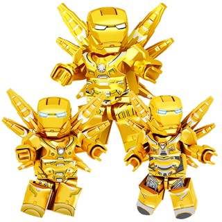 บล็อกตัวต่อเลโก้ Mecha Assembling Avengers 4 Little Gold Iron Man mk85 Mark Armor เข้ากันได้กับเลโก้ 3