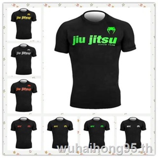 Ufc เสื้อยืดแขนสั้น พิมพ์ลายมวยไทย♛เสื้อกีฬามวย MMA แบบแห้งเร็ว สําหรับออกกําลังกาย