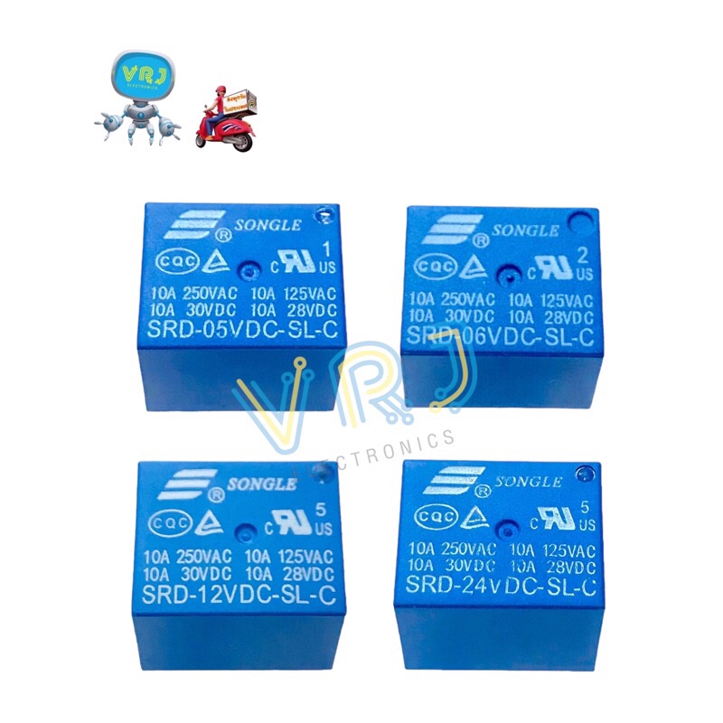 Relay 5ขาSRD-5V,6V,12V,24v -10A มีพร้อมส่ง🚚🇹🇭