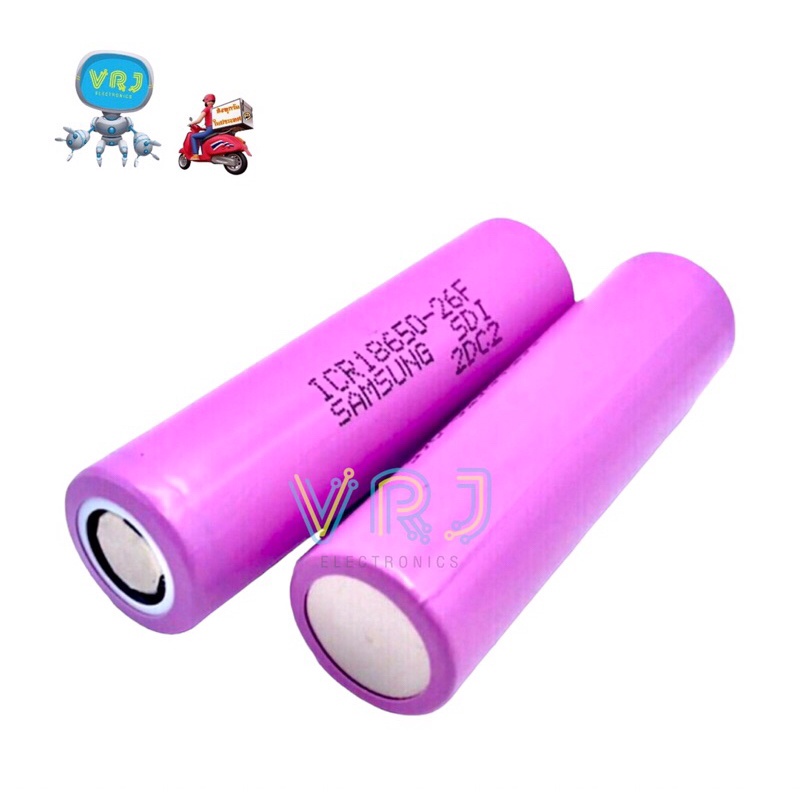 Battery Lithium ICR 18650-2600mAh 3.7V (ราคาต่อก้อน)Samsung ของแท้ มีของพร้อมส่งในไทย