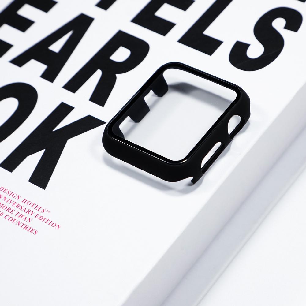 ☍☽Tempered Glass+case For Apple Watch 6 5 4 44mm 40mm iWatch 3 2 42mm 38mm Screen Protector+cover bu