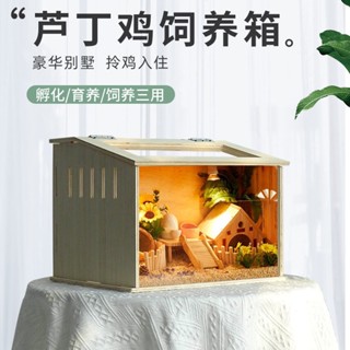 ﹉✟☍Rutin Chicken Box Hamster Breeding Box Solid Wood Brooding Incubator Chicken Cage Household Pet Nest Breeding Box Hou