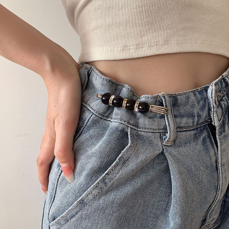 Kroean 1 ชิ้น มุก รัดรูป สายรัดเอว หมุดเปิด เข็มกลัด สุภาพสตรี เสื้อผ้าคงที่ คอ อุปกรณ์เข็มกลัด คุณภาพดี