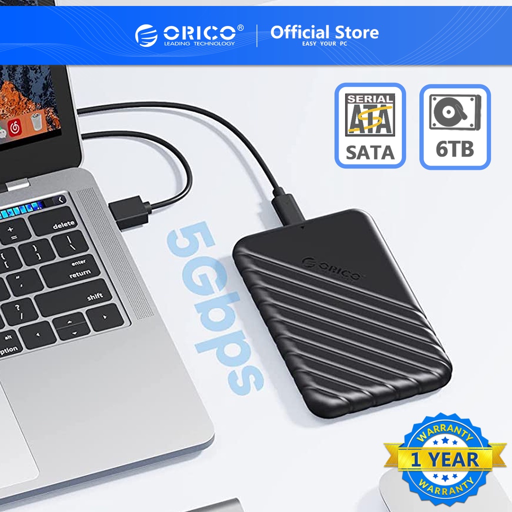 Hard Disk Casings & Dockings 159 บาท Orico เคสฮาร์ดไดรฟ์แปลง HDD Sata เป็น USB 3.0 5Gbps 4TB SSD HHD 2.5 นิ้ว (25PW1) Computers & Accessories