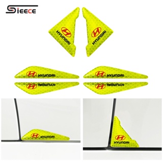 Sieece Car Door Corner Protector Anti-Collision Stickers Reflective Car Door Corner Cover Car Side Mirror Sticker For Hyundai Accent Eon Getz Reina Tucson I10 Kona Santa Fe Elantra Ioniq Palisade Starex Venue Sonata