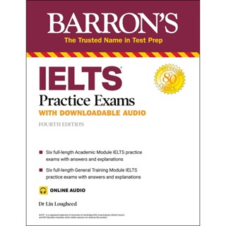 NEW! หนังสืออังกฤษ IELTS Practice Exams (with Online Audio) (Barrons Test Prep) (Fourth) [Paperback]