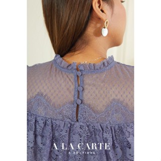 เสื้อผ้าลูกไม้สีม่วง alacarte xxl รอบอก 44 นิ้ว