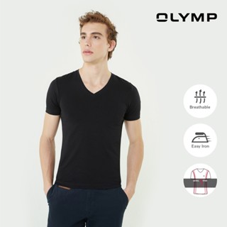 OLYMP Level Five Undershirt เสื้อยืดตัวใน สีดำ ทรงพอดีตัว ยืดหยุ่นได้ดี