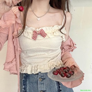 🏀⚽Best SellersBowknot Vest Suspenders Women s Wood Ear Shorts Inner Tops