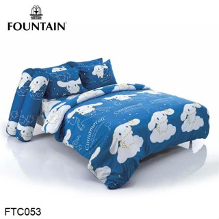 Fountain ผ้าปูที่นอน (ไม่รวมผ้านวม) 3.5ฟุต 5ฟุต 6ฟุต ชินนามอนโรล Cinnamoroll FTC053 #ฟาวเท่น เครื่องนอน ชุดผ้าปู