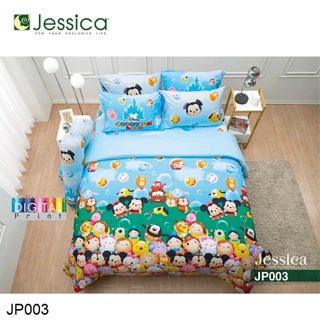 Jessica ผ้าปูที่นอน (ไม่รวมผ้านวม) 3.5ฟุต 5ฟุต 6ฟุต Digital Print ซูมซูม Tsum Tsum JP003 #เจสสิกา เครื่องนอน ชุดผ้าปู