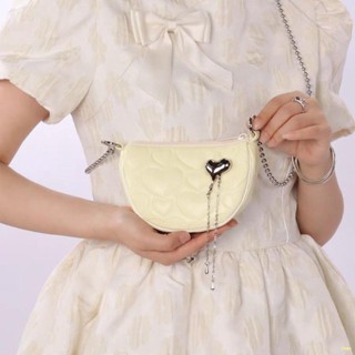 ❤จัดส่งทันที❤Mini Crescent Bag Fashion Love Casual Small Bag กระเป๋าสะพายไหล่อเนกประสงค์