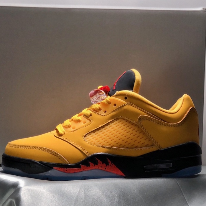 ❣☍Air Jordan 5 Retro Low  Sunset yellow Ni**ke casual shoes Men's sports basketball
