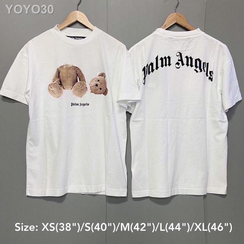 ❖♠🔆สอบถามstockก่อนกดสั่ง Palm Angels T-shirt tee สีขาว เสื้อ เสื้อยืด หมี headless สีขาว ของแท้ ปาล์มแองเจิล หมีหัวขาด