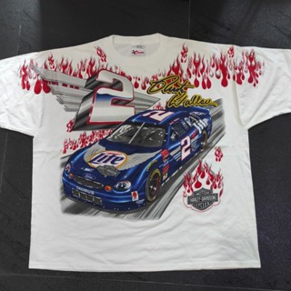 เสื้อยืด NASCAR วินเทจ OVP Rusty Wallace no.2 X Harley-Davidson  ปี 1999 น่าสะสม dead stock หายากครับ🏆 .