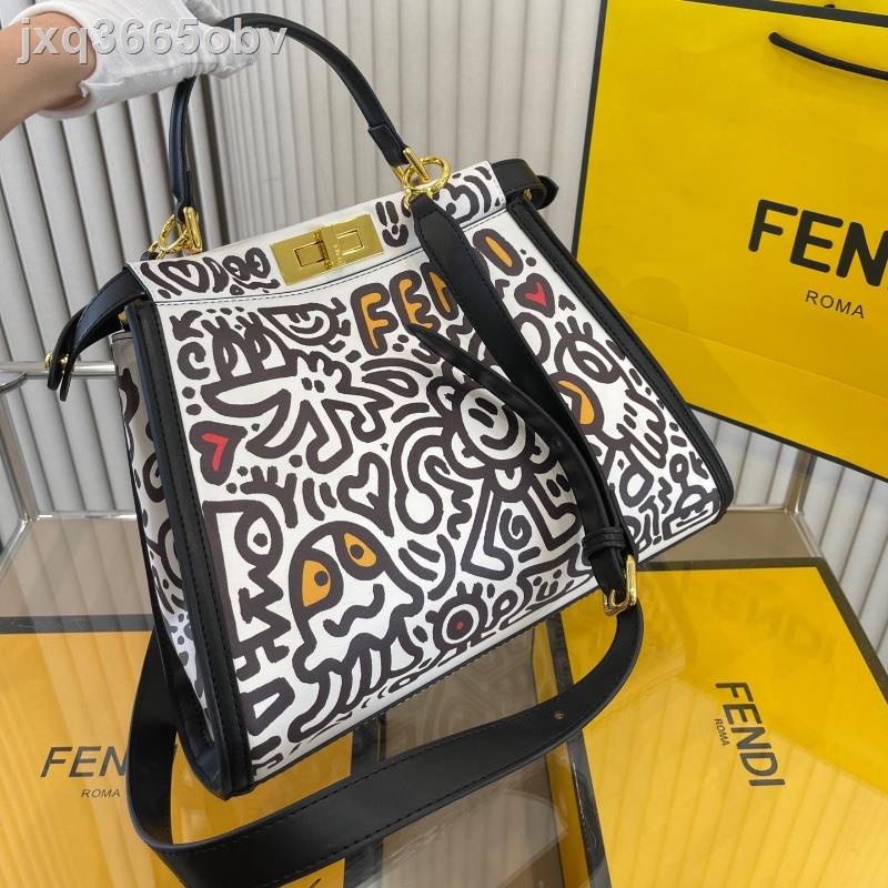 ▫℗▽Fendi New Vintage Tote Bag Women's Handbag Fashion Casual Shoulder Bag Crossbody Bag