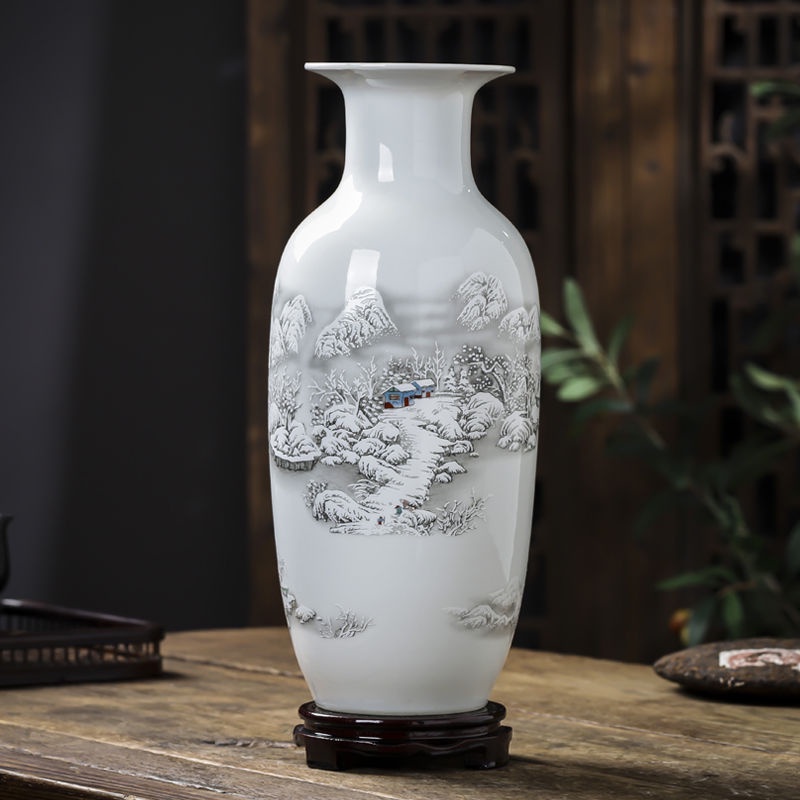 ✾Jingdezhen เซรามิกตกแต่งแจกันขนาดใหญ่ห้องนั่งเล่นสไตล์จีน Bogu กรอบเครื่องประดับบ้านตู้ทีวีหัตถกรรมตกแต่ง